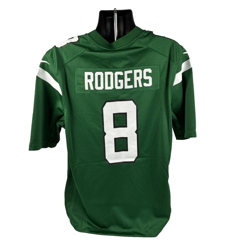 New Mens Nike New York Jets Aaron Rodgers #8 Jersey‎ Size Large NWT $130